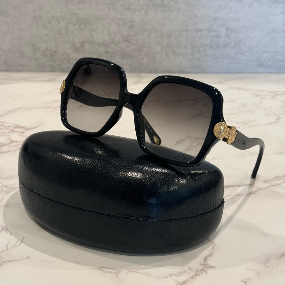 Like New: Chloé 746 Sunglasses with Gold Clover Details